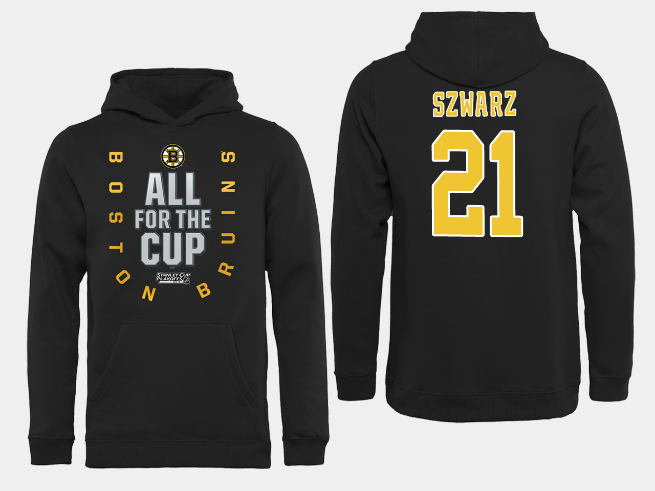 NHL Men Boston Bruins #21 Szwarz Black All for the Cup Hoodie